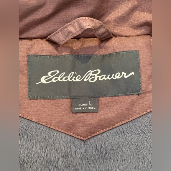 Eddie Bauer Sun Valley Down Parka Misty Rose Fur Trim Jacket Coat Puffer PinkEUC - Picture 8 of 9